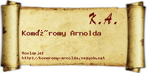 Komáromy Arnolda névjegykártya